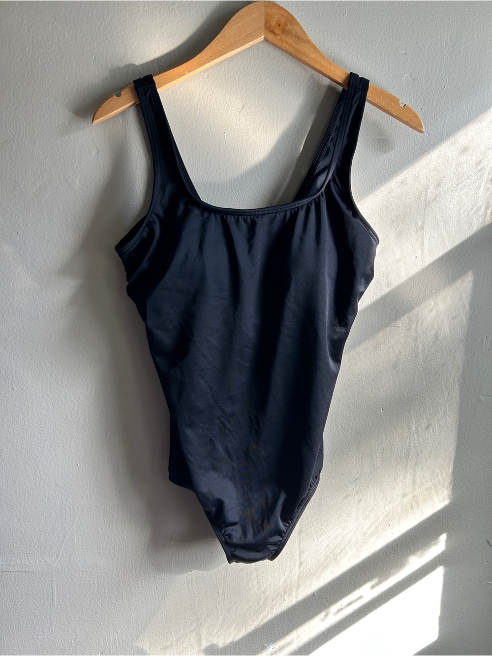 Lands' End One Piece Swimsuit Women Size 12 Black Monochrome - Picture 2 of 8